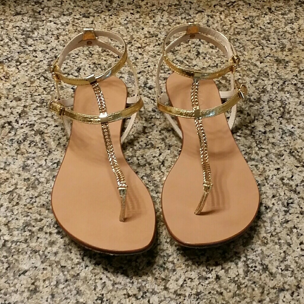 Michael Kors Gold Metallic Snake Sandals
